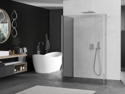 Mexen Kioto стена за душ Walk-in 100 x 70 x 40 cm, прозрачна, хром - 800-100-070-221-01-00-040