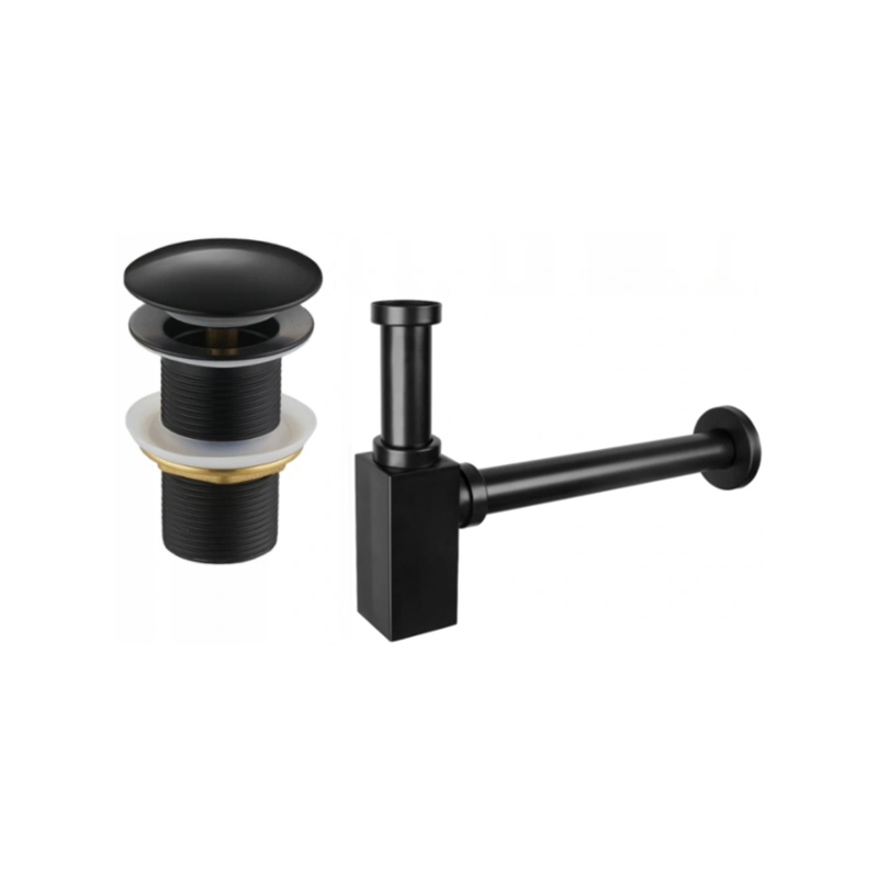 Mexen полусифон квадратен за мивка с клик-клак запушалка, без преливник,