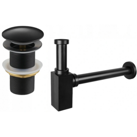 Mexen полусифон квадратен за мивка с клик-клак запушалка, без преливник,