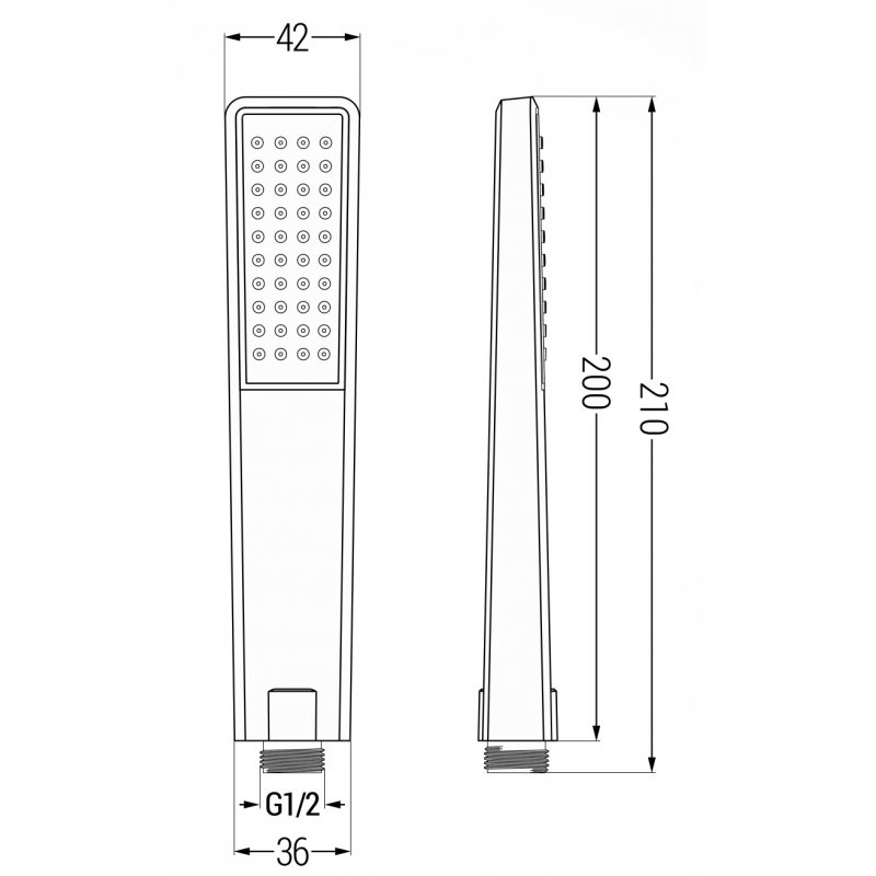 Mexen R-72 ръчен душ 1-функционален, хром - 79572-00