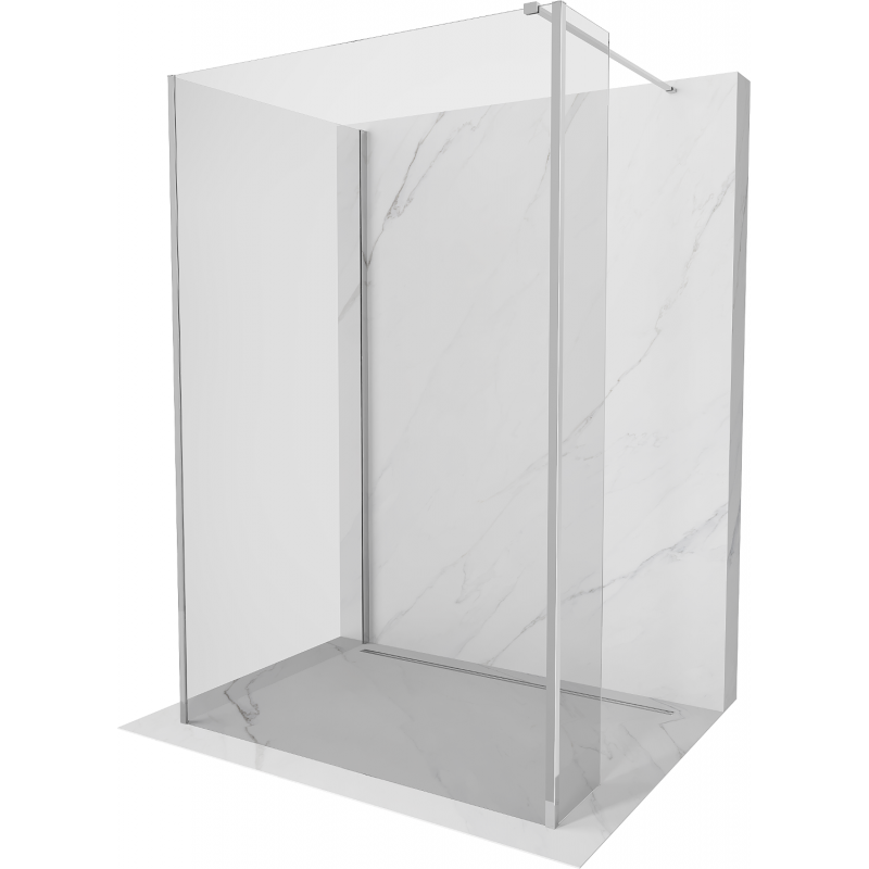 Мексен Киото стена за душ Walk-in 140 x 115 x 40 см, прозрачна, хром - 800-140-115-221-01-00-040