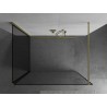 Mexen Kioto душ преграда Walk-in 90 x 80 cm, черна рамка, златно четкано