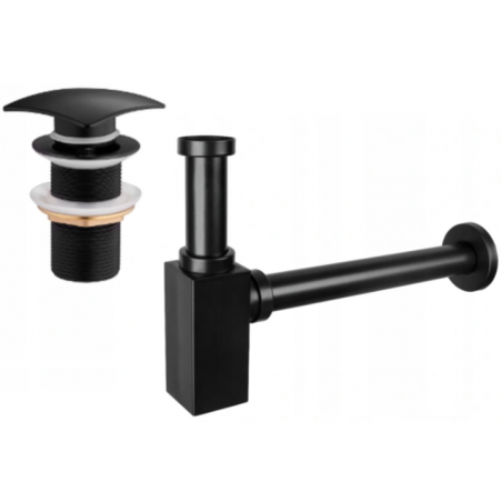 Mexen квадратен полисифон за мивка с клик-клак затвор, без преливник,