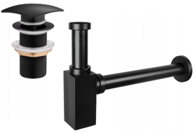 Mexen квадратен полисифон за мивка с клик-клак затвор, без преливник,