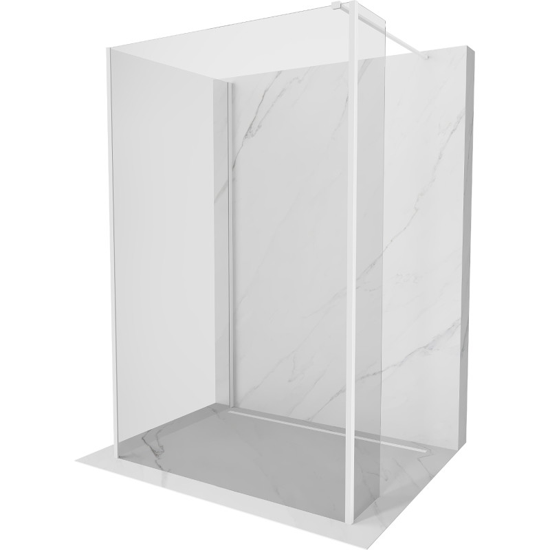 Mexen Kioto душ преграда Walk-in 135 x 80 x 30 cm, прозрачна, бяла - 800-135-080-221-20-00-030