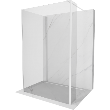 Mexen Kioto душ преграда Walk-in 135 x 80 x 30 cm, прозрачна, бяла - 800-135-080-221-20-00-030