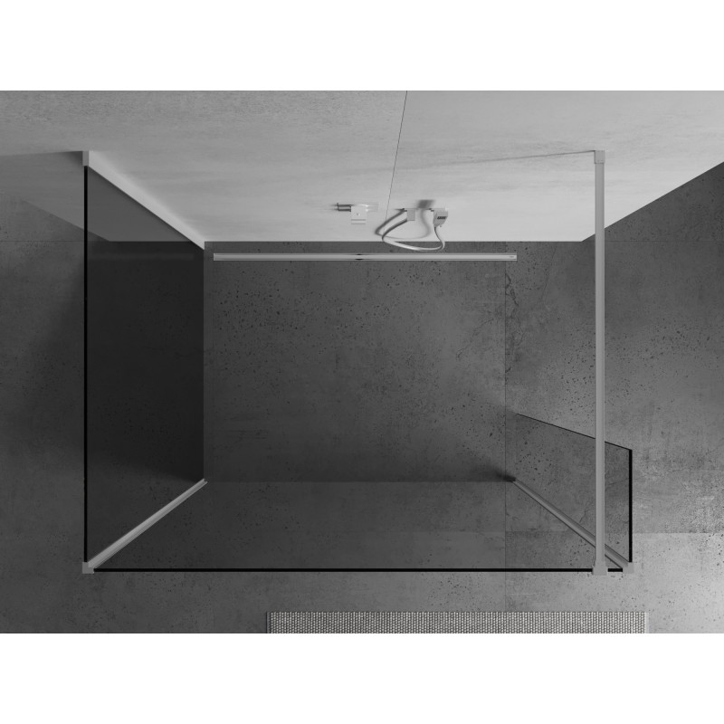 Mexen Kioto душ преграда Walk-in 135 x 80 x 30 cm, прозрачна, бяла - 800-135-080-221-20-00-030