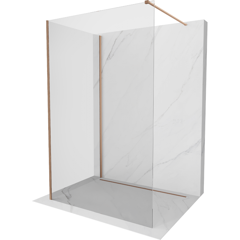 Mexen Kioto душ кабина Walk-in 100 x 70 см, прозрачна, с полирана мед - 800-100-212-65-00-070