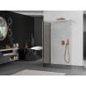 Mexen Киото стена за душ Walk-in 90 x 80 см, прозрачна, шлифована мед - 800-090-212-65-00-080
