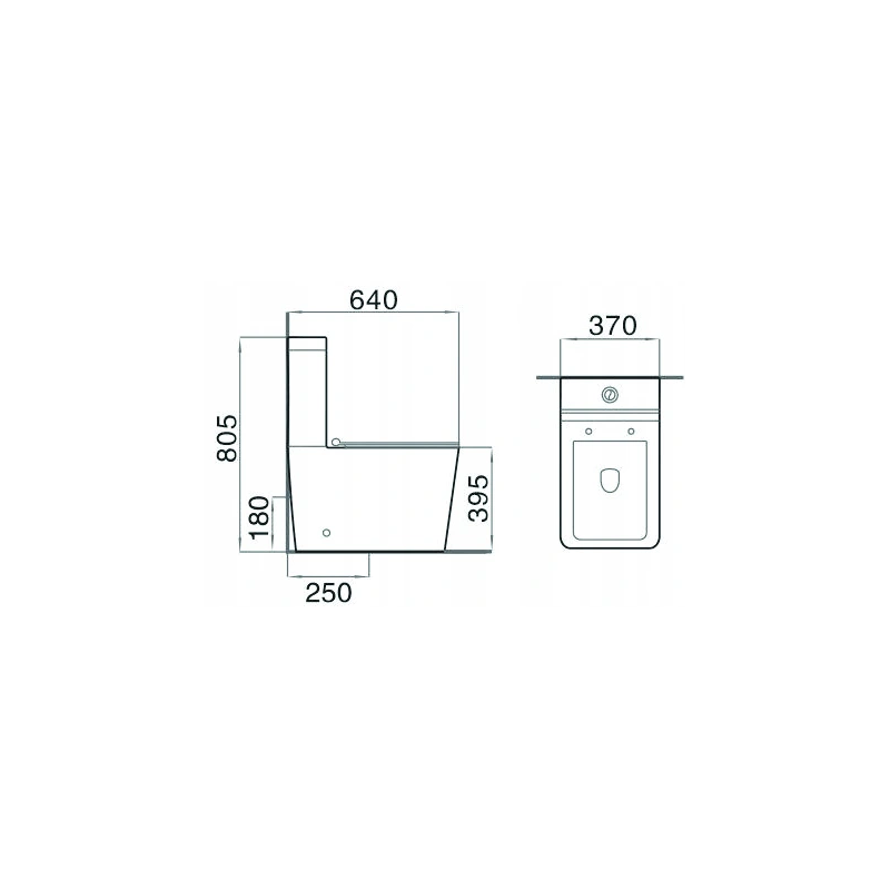 Mexen Cube компактен WC с падаща седалка, бял - 31014000