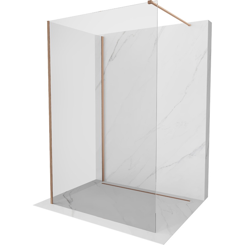 Mexen Kioto душ-преграда Walk-in 130 x 90 cm, прозрачен, матиран мед - 800-130-212-65-00-090