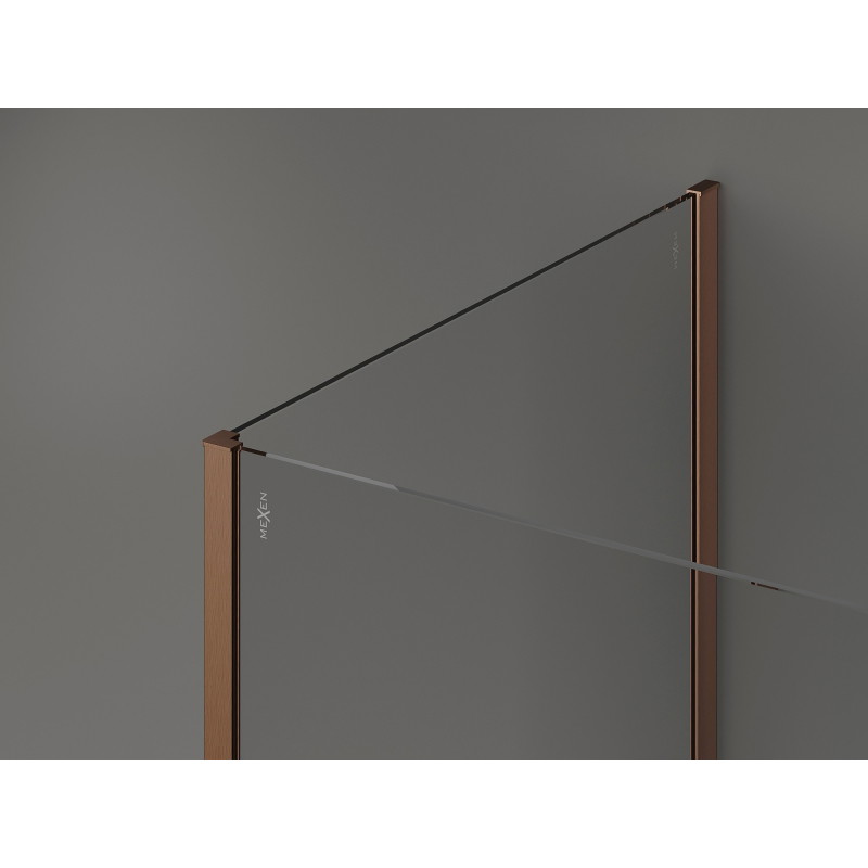 Mexen Kioto душ-преграда Walk-in 130 x 90 cm, прозрачен, матиран мед - 800-130-212-65-00-090