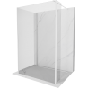Mexen Kioto стена на душа Walk-in 125 x 100 x 40 см, прозрачна, бяла - 800-125-100-221-20-00-040
