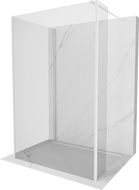 Mexen Kioto душ параван Walk-in 135 x 100 x 40 см, прозрачен, бял - 800-135-100-221-20-00-040