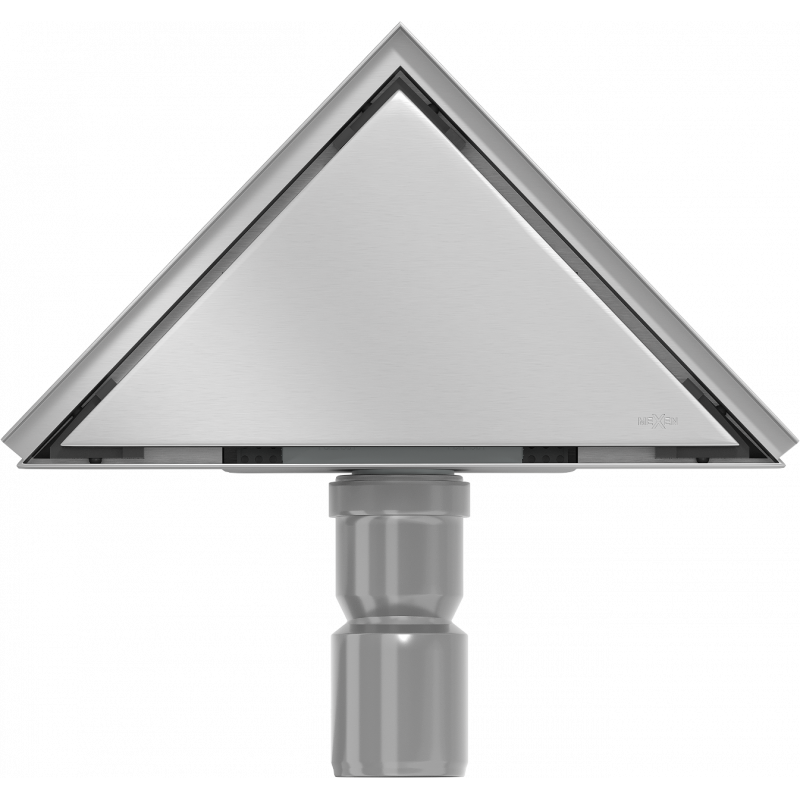 Mexen Flat-T M13 триъгълен подов отвод 20 x 20 см, инокс - 1010320