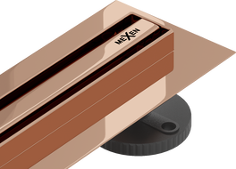 Mexen Flat 360° Slim линеен въртящ се сифон 80 см, розово злато - 1641080