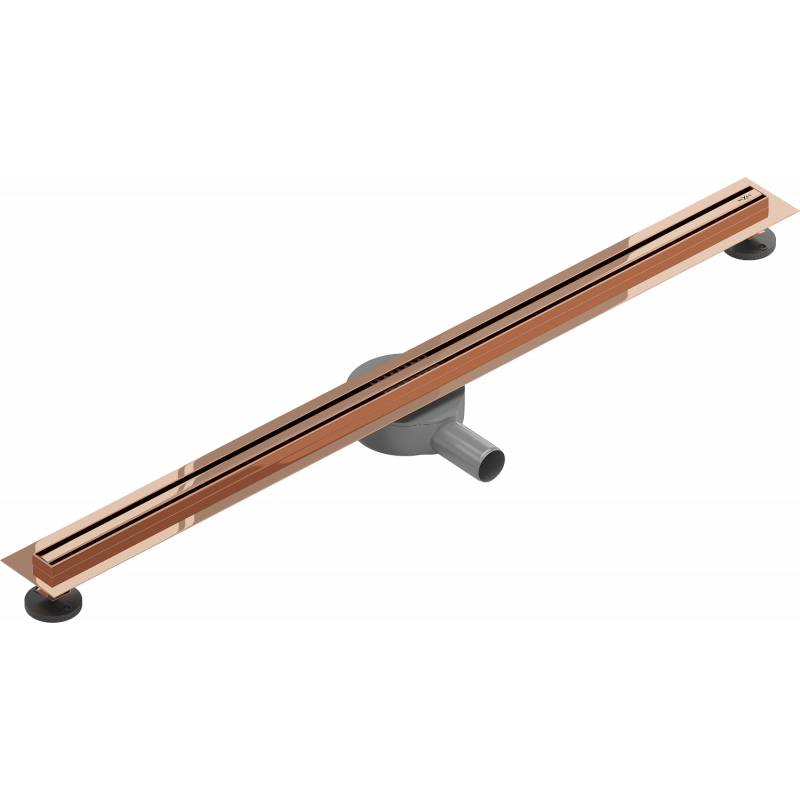 Mexen Flat 360° Slim линеен въртящ се сифон 80 см, розово злато - 1641080