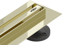 Mexen Flat 360° Slim линеен въртящ се сифон 90 см, златен - 1541090