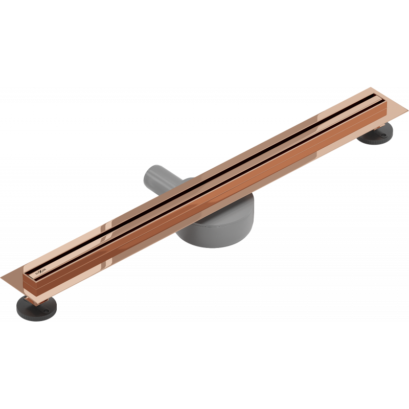 Mexen Flat 360° Slim въртящ се линеен сифон 60 см, розово злато - 1641060