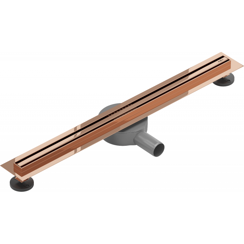 Mexen Flat 360° Slim въртящ се линеен сифон 60 см, розово злато - 1641060