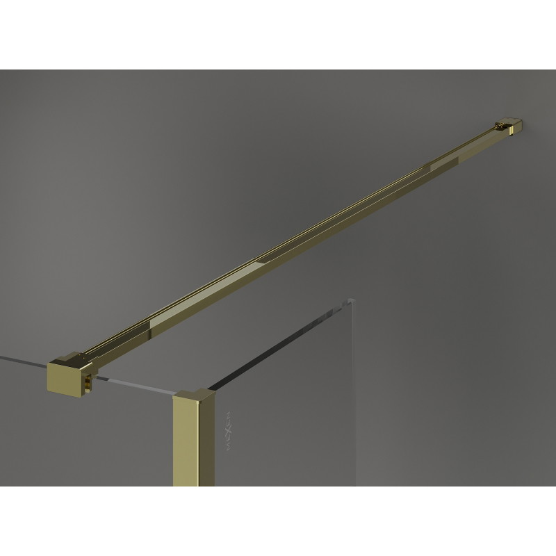Mexen Kioto душ преграда Walk-in 140 x 90 x 40 см, прозрачен, златен - 800-140-090-221-50-00-040
