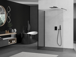 Mexen Kioto стена за душ Walk-in 120 x 90 см, прозрачна, черна - 800-120-212-70-00-090