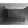 Mexen Kioto душ кабина Walk-in 135 x 90 x 40 см, прозрачен, златист сатен - 800-135-090-221-55-00-040