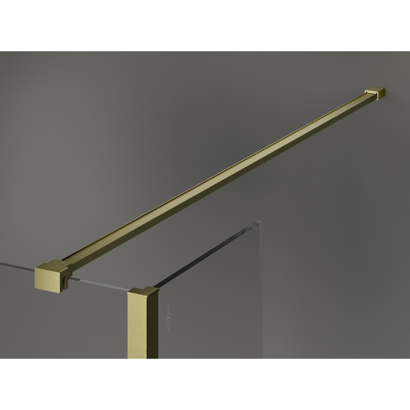 Mexen Kioto стена за душ Walk-in 140 x 100 x 40 cm, прозрачна, златна матова - 800-140-100-221-55-00-040