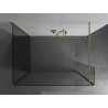 Mexen Kioto душ панел Walk-in 130 x 105 x 40 см, прозрачен, златисто четкан