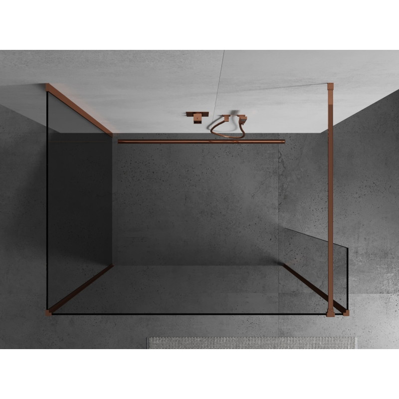 Mexen Kioto душ преграда Walk-in 100 x 95 x 30 см, прозрачен, розово злато