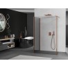 Mexen Kioto душ преграда Walk-in 100 x 95 x 30 см, прозрачен, розово злато