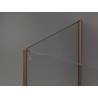 Mexen Kioto душ преграда Walk-in 100 x 95 x 30 см, прозрачен, розово злато