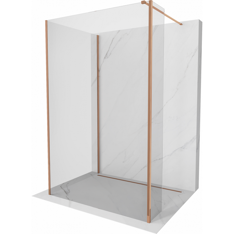 Mexen Kioto душова стінка Walk-in 130 x 95 x 40 см, прозрачна, розове злато - 800-130-095-221-60-00-040