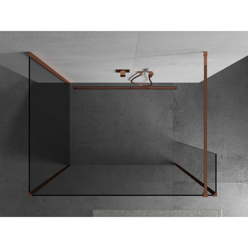 Mexen Kioto душ стена Walk-in 100 x 100 x 40 cm, прозрачна, розово злато - 800-100-100-221-60-00-040