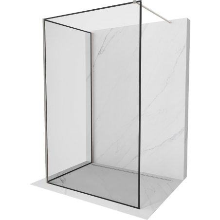 Mexen Kioto Душ стена Walk-in 140 x 110 см, черна рамка, четкан никел - 800-140-212-97-70-110