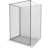 Mexen Kioto Душ стена Walk-in 140 x 110 см, черна рамка, четкан никел - 800-140-212-97-70-110
