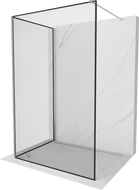 Mexen Kioto Душ стена Walk-in 140 x 110 см, черна рамка, четкан никел - 800-140-212-97-70-110
