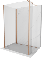 Mexen Kioto стена за душ Walk-in 130 x 90 x 30 cm, прозрачен, четкан мед - 800-130-090-221-65-00-030