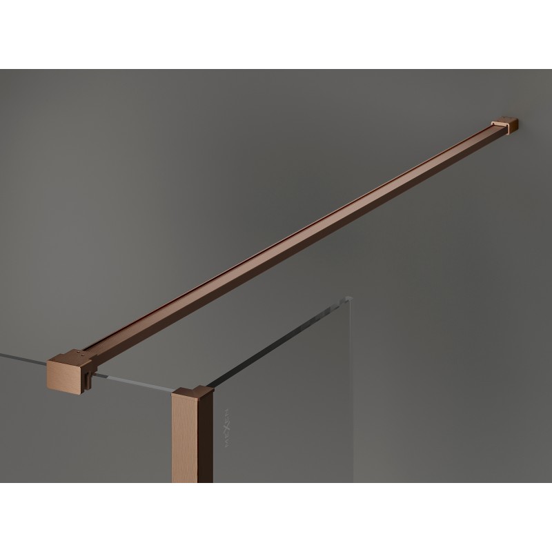 Mexen Kioto стъклена преграда за душ Walk-in 140 x 110 x 30 см, прозрачна, матирана мед - 800-140-110-221-65-00-030