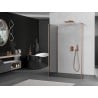 Mexen Kioto стена за душ Walk-in 135 x 90 x 40 см, прозрачен, четкан мед - 800-135-090-221-65-00-040