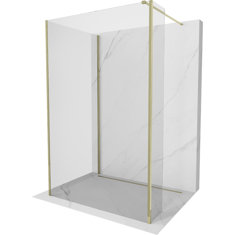 Mexen Kioto душ кабина Walk-in 100 x 70 x 30 cm, прозрачна, златна - 800-100-070-221-50-00-030