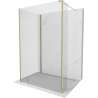 Mexen Kioto стена за душ Walk-in 140 x 80 x 40 см, прозрачна, златна - 800-140-080-221-50-00-040