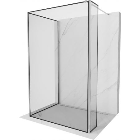 Mexen Kioto душ кабина Walk-in 140 x 110 x 30 см, черен модел, хром - 800-140-110-221-01-70-030