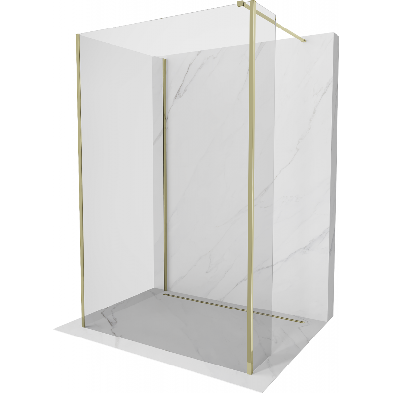 Mexen Kioto душ панел Walk-in 100 x 100 x 40 cm, прозрачен, златен - 800-100-100-221-50-00-040