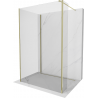 Mexen Kioto душ кабина Walk-in 140 x 100 x 40 см, прозрачен, златен - 800-140-100-221-50-00-040