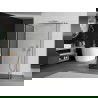 Мексен Киото стена за душ Walk-in 140 x 90 x 40 см, черен модел, хром - 800-140-090-221-01-70-040