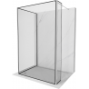 Mexen Kioto стена за душ Walk-in 110 x 100 x 40 см, черен модел, хром - 800-110-100-221-01-70-040