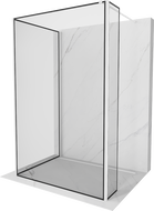 Mexen Kioto стена за душ Walk-in 120 x 110 x 40 cm, черен модел, бяла - 800-120-110-221-20-70-040