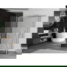Mexen Kioto стенен душ Walk-in 140 x 110 x 40 см, черен десен, бял - 800-140-110-221-20-70-040