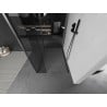 Mexen Kioto Walk-in душ панел 125 x 70 x 30 см, прозрачен, антрацитова четка - 800-125-070-221-66-00-030